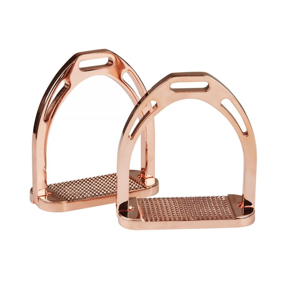 Korsteel Rose Gold Aluminium Stirrups Ride & Shine Equestrian Supplies