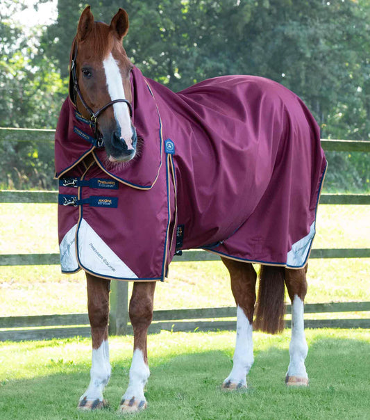 Premier Equine Akoni 0g Turnout Rug with Classic Neck Cover Burgundy