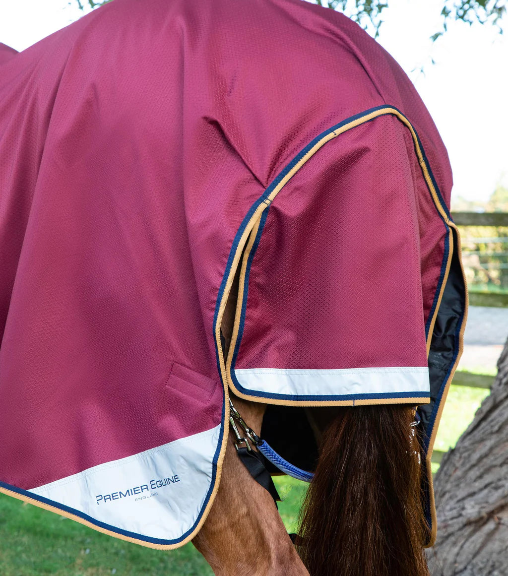 Premier Equine Akoni 0g Turnout Rug with Classic Neck Cover Burgundy