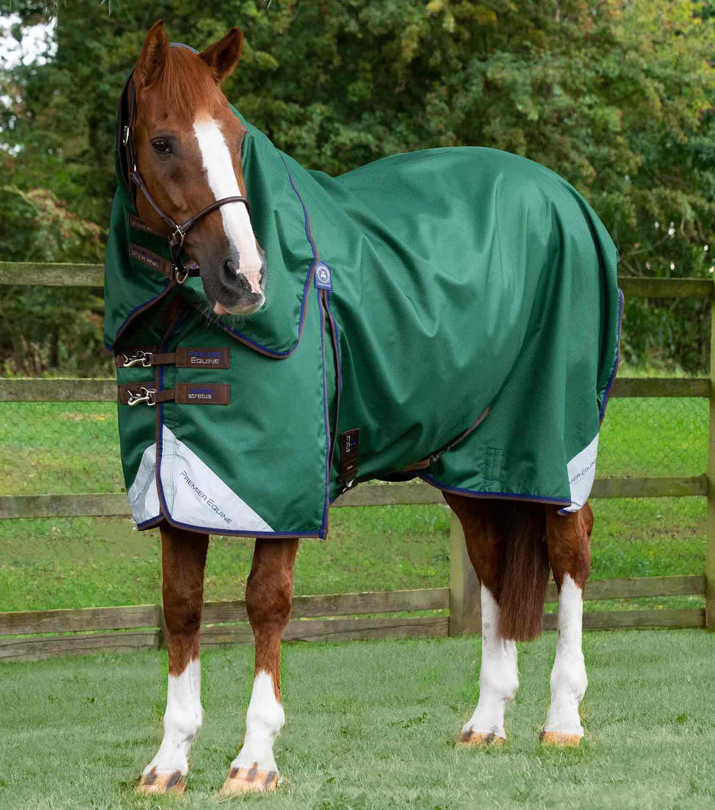 Premier Equine Akoni 0g Turnout Rug with Classic Neck Cover Green