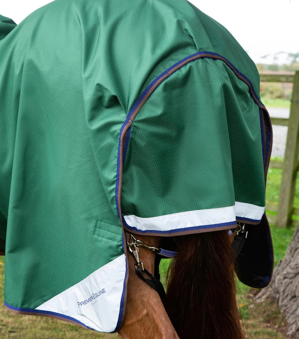 Premier Equine Akoni 0g Turnout Rug with Classic Neck Cover Green