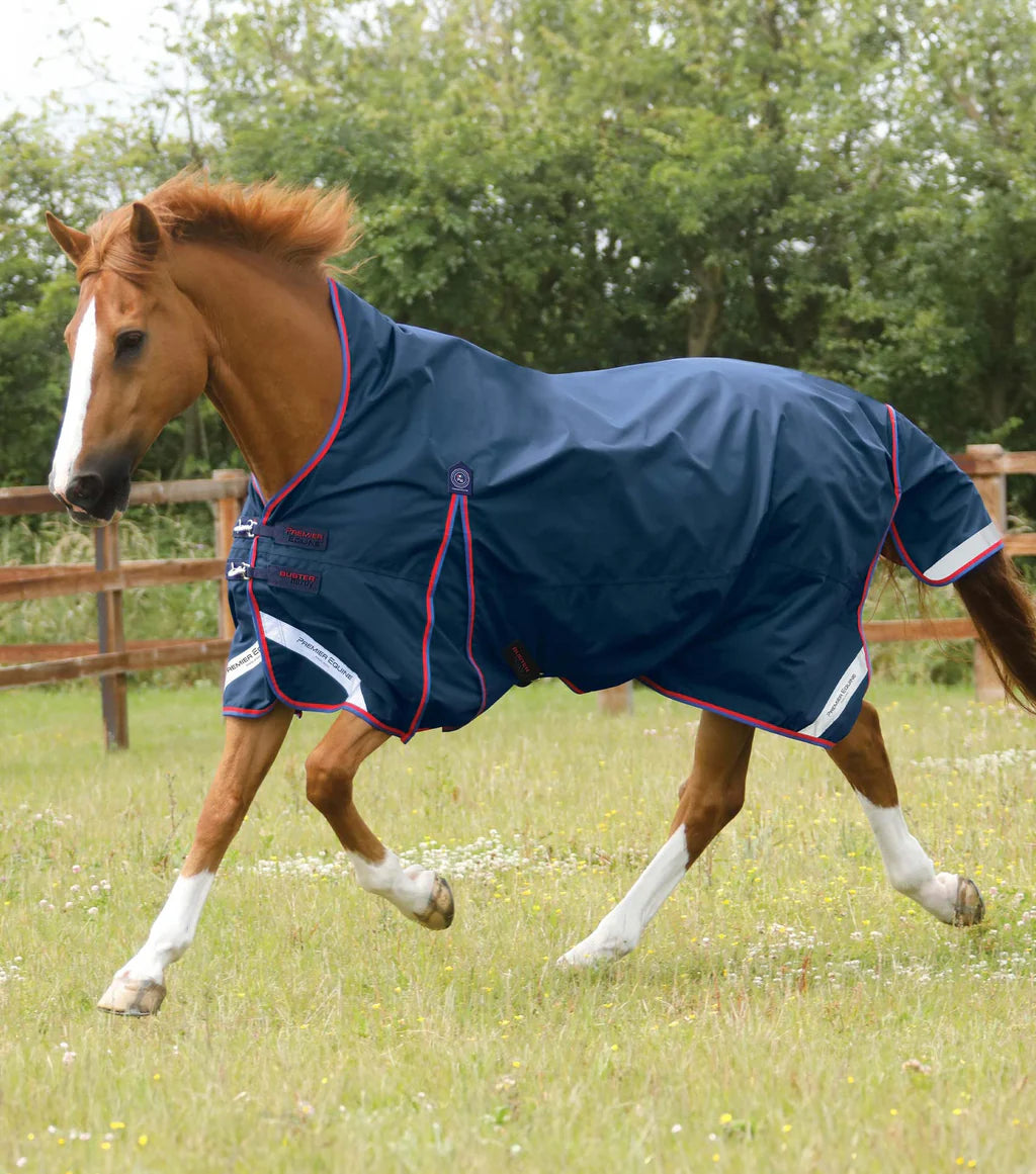 Premier Equine Buster Hardy 0g Half Neck Turnout Rug Navy