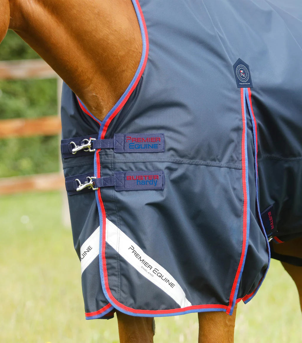 Premier Equine Buster Hardy 0g Half Neck Turnout Rug Navy