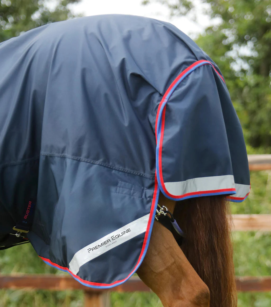 Premier Equine Buster Hardy 0g Half Neck Turnout Rug Navy