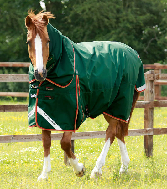 Premier Equine Buster Zero Turnout Rug with Classic Neck Cover Green