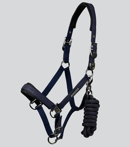 Premier Equine Duco Padded Head Collar With Lead Rope Navy