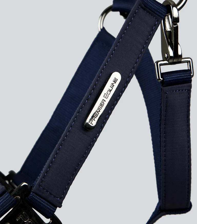 Premier Equine Duco Padded Head Collar With Lead Rope Navy