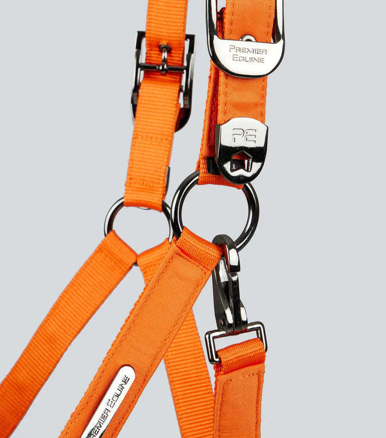 Premier Equine Duco Padded Head Collar With Lead Rope Orange