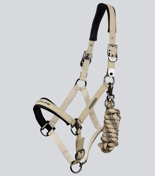 Premier Equine Duco Padded Head Collar With Lead Rope Taupe