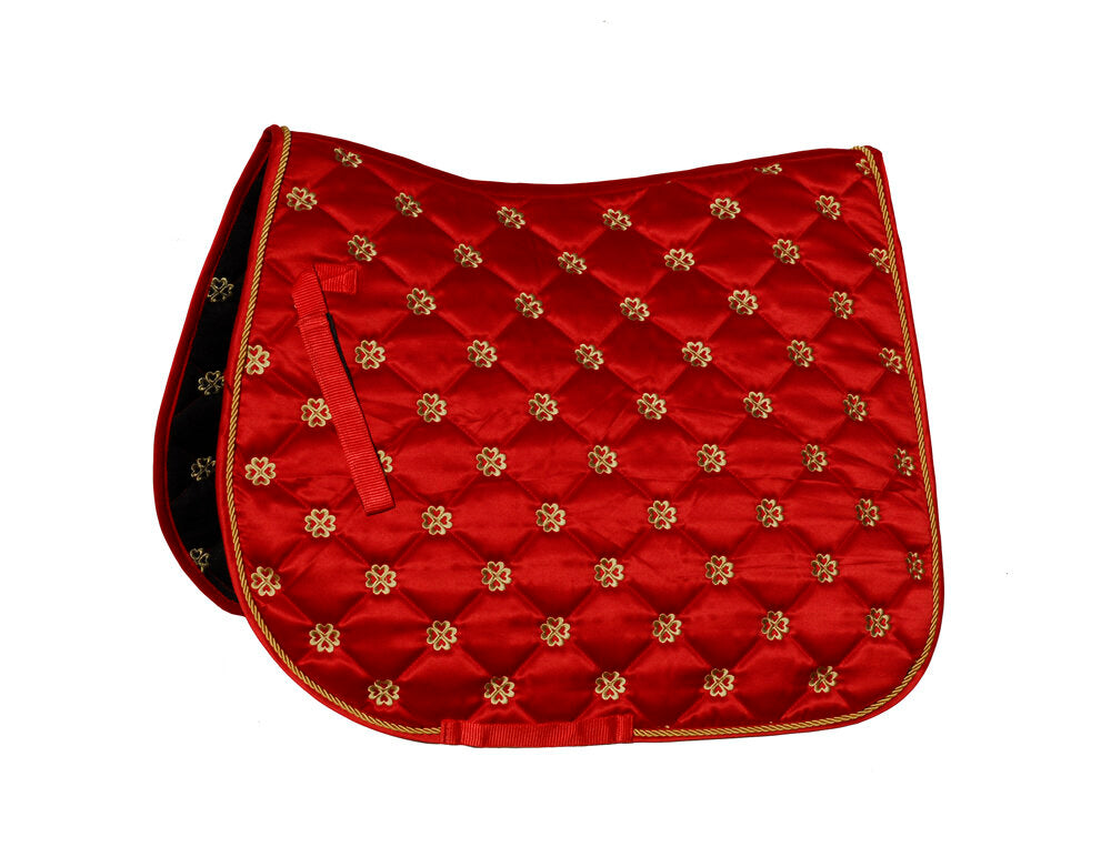 Lucky Clover Satin Saddle Pad