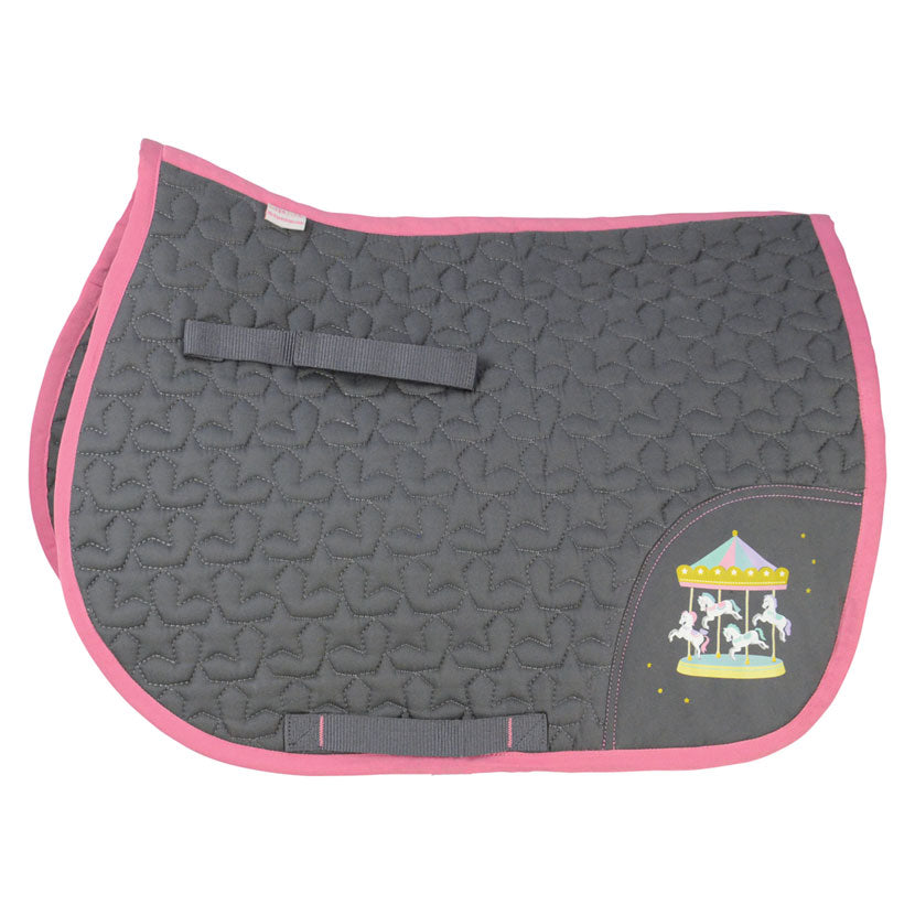 Little Rider Merry Go Round Pink & Grey Saddle Pad