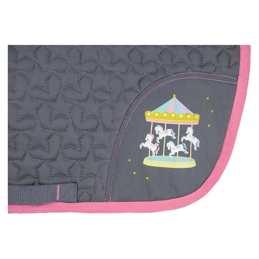 Little Rider Merry Go Round Pink & Grey Saddle Pad