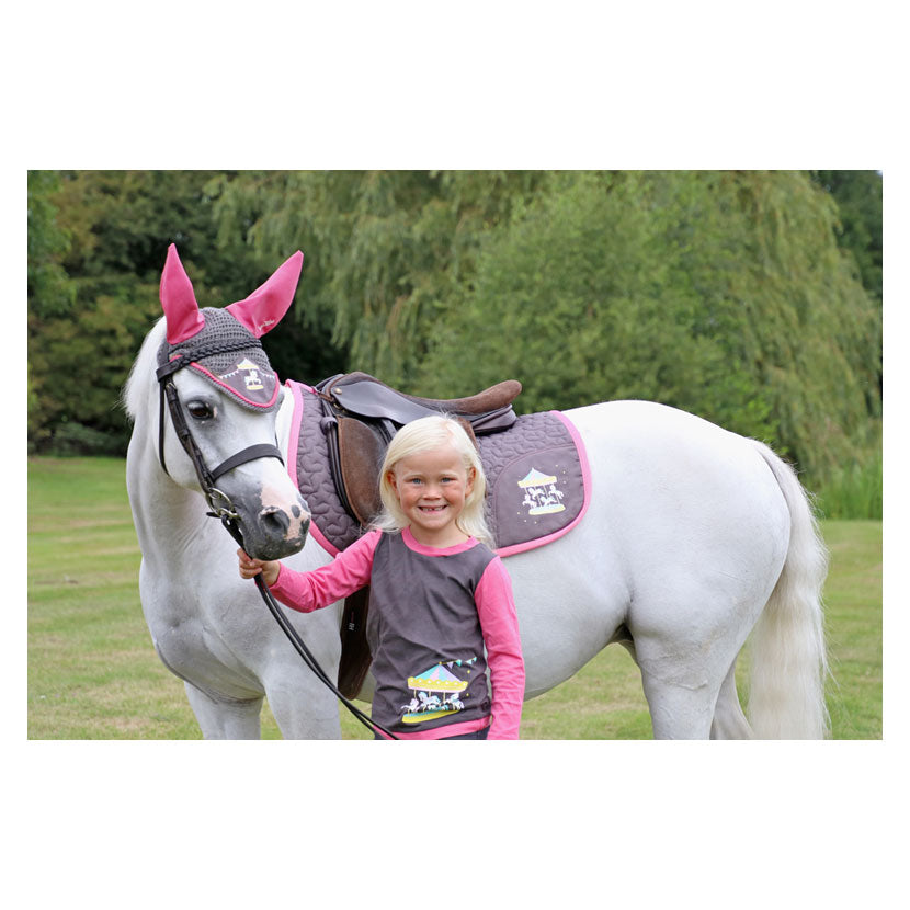 Little Rider Merry Go Round Pink & Grey Saddle Pad