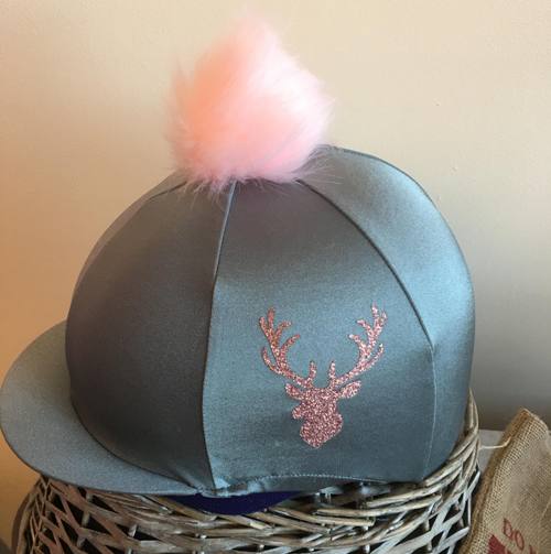 Glitter Stag Hat Silk Pink & Grey