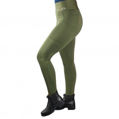 High Waist Silicone Knee Tights With Pockets