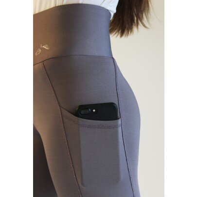 High Waist Silicone Knee Tights With Pockets